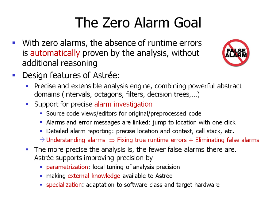 The zero-alarm goal