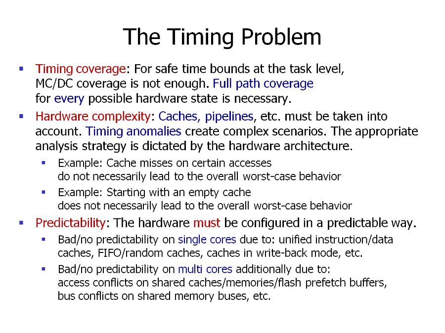 The timing problem