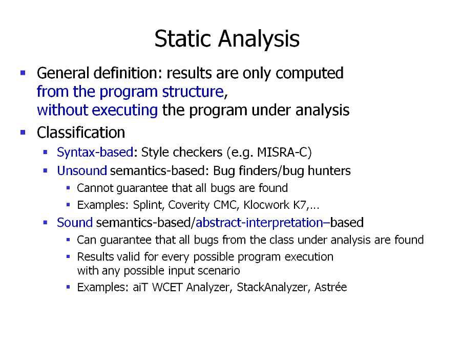 Static program analysis