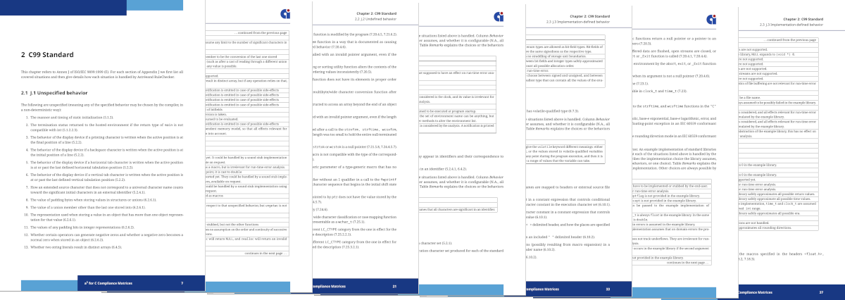 Vorschau des Dokuments zur C99-Konformität