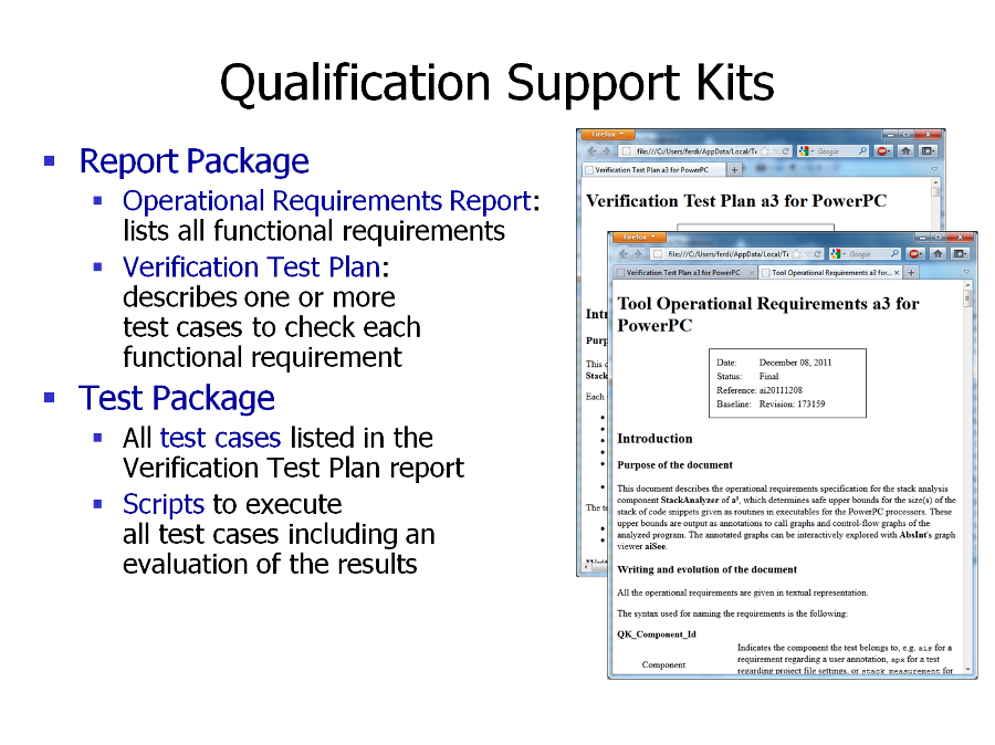 Qualification Support Kits for Astrée