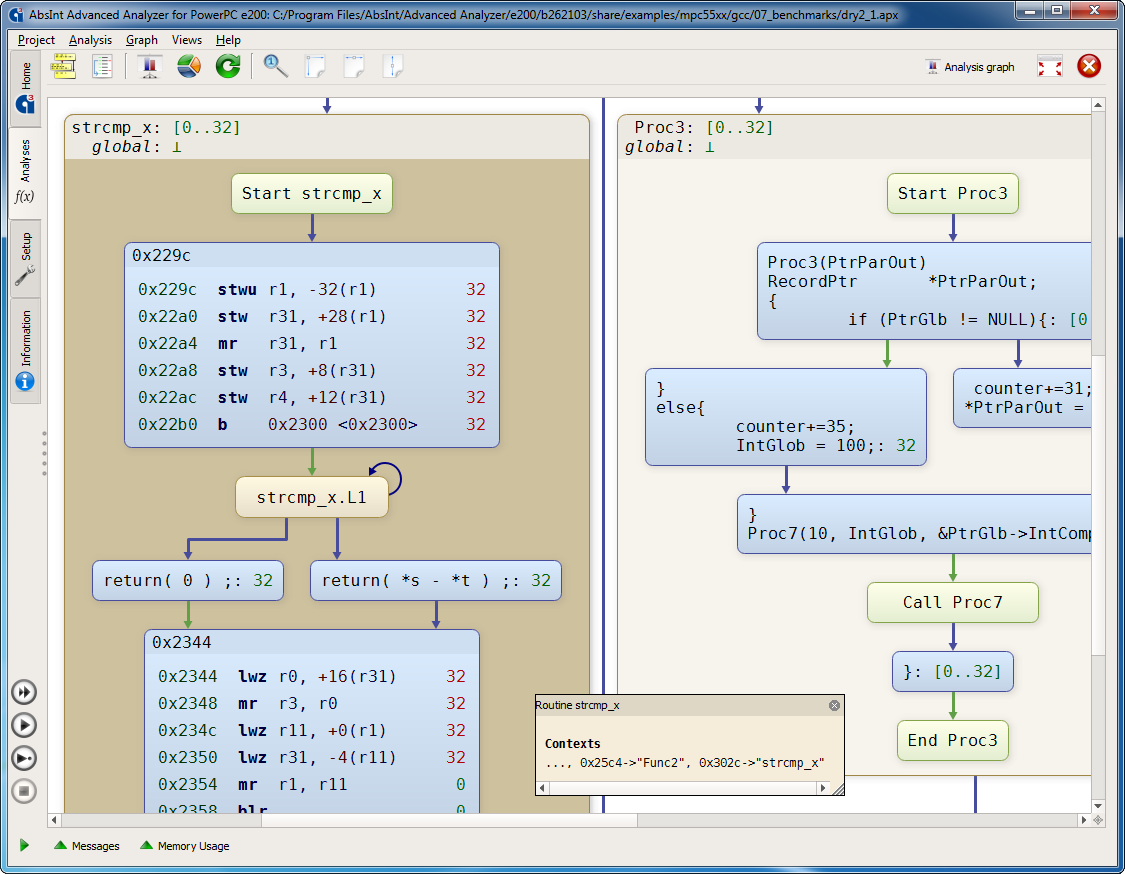 Copie d'écran de StackAnalyzer